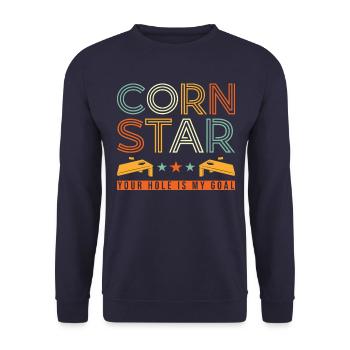 Cornstar Cornhole Jeu drôle - Sweat-shirt Unisexe - marine - Devant - Alina (178cm) & Michal (187cm)