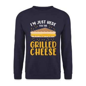 Grillkäse Nur Hier Für Den Gegrillten Käse - Unisex Pullover - Navy - Vorne - Alina (178cm) & Michal (187cm)
