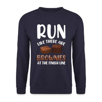 Marathon Marathon Runner Finish Line Saying Funny - Unisex Sweatshirt - navy - Front - Alina (178cm) & Michal (187cm)