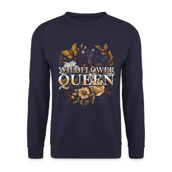 Wildflower Queen Floral Nature Butterfly - Unisex Sweatshirt - navy - Front - Alina (178cm) & Michal (187cm)