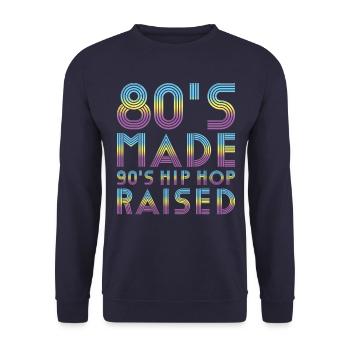 80´s Made 90´s Hip Hop Raised - Unisex Sweatshirt - navy - Front - Alina (178cm) & Michal (187cm)