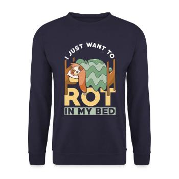 Sloth Nap Laziness I Just Want To Rot In My Bed - Unisex Sweatshirt - navy - Front - Alina (178cm) & Michal (187cm)