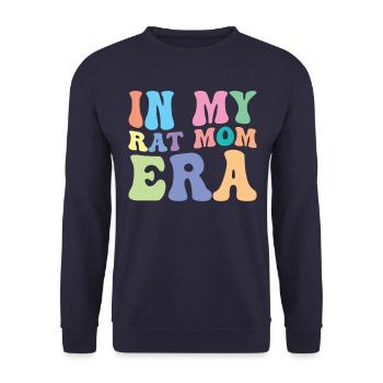 Rat Mom Retro Groovy In My Rat Mom Era - Unisex Sweatshirt - navy - Front - Alina (178cm) & Michal (187cm)