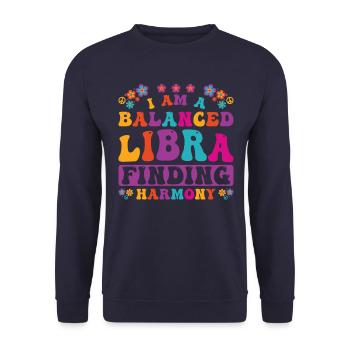 Personnalité du zodiaque Balance Groovy Cool Idée de la Balance - Sweat-shirt Unisexe - marine - Devant - Alina (178cm) & Michal (187cm)