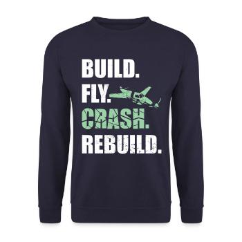 RC Model Airplane Pilot Gift - Unisex Sweatshirt - navy - Front - Alina (178cm) & Michal (187cm)