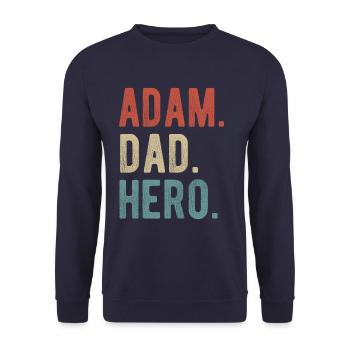 Adam Papa Héros - Sweat-shirt Unisexe - marine - Devant - Alina (178cm) & Michal (187cm)