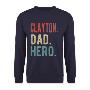 Clayton Papa Held - Unisex Pullover - Navy - Vorne - Alina (178cm) & Michal (187cm)