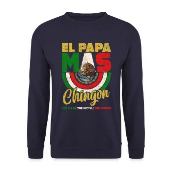 El Papa Mas Chingon - Unisex Sweatshirt - navy - Front - Alina (178cm) & Michal (187cm)