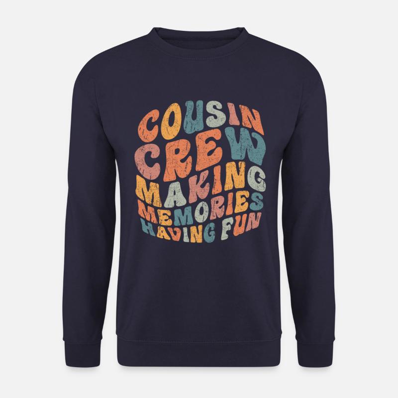 Cousin Crew Urlaubssouvenir Groovy Vintage - Unisex Pullover - Navy