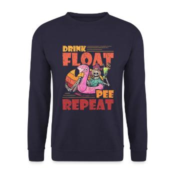 Drink Float Pee Repeat Lazy River Pool Party - Unisex Pullover - Navy - Vorne - Alina (178cm) & Michal (187cm)