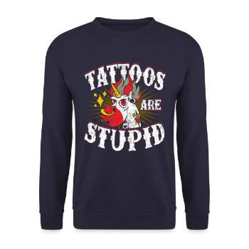 Les tatouages sont stupides - Sweat-shirt Unisexe - marine - Devant - Alina (178cm) & Michal (187cm)