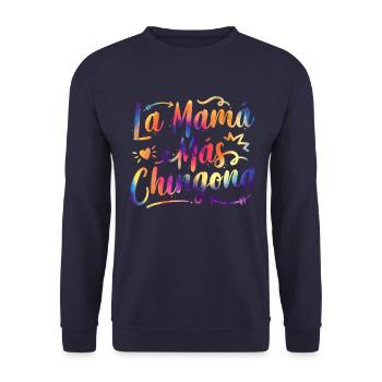 La Mama Mas Chingona Spanischer Muttertag Hispanisch - Unisex Pullover - Navy - Vorne - Alina (178cm) & Michal (187cm)
