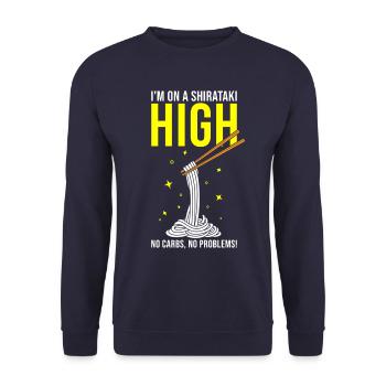 Nouilles Shiritaki - Sweat-shirt Unisexe - marine - Devant - Alina (178cm) & Michal (187cm)