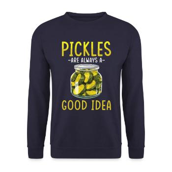 Pickles Lover concombre mariné cadeau - Sweat-shirt Unisexe - marine - Devant - Alina (178cm) & Michal (187cm)