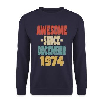 Fantastischer Dezember 1974 - Unisex Pullover - Navy - Vorne - Alina (178cm) & Michal (187cm)