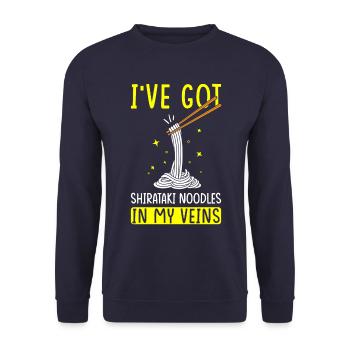 Nouilles Shiritaki - Sweat-shirt Unisexe - marine - Devant - Alina (178cm) & Michal (187cm)