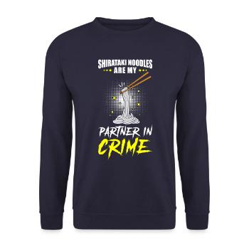 Nouilles Shiritaki - Sweat-shirt Unisexe - marine - Devant - Alina (178cm) & Michal (187cm)