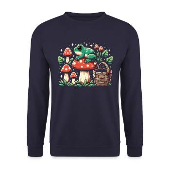 Cottagecore Grenouille Champignon Esthétique - Sweat-shirt Unisexe - marine - Devant - Alina (178cm) & Michal (187cm)