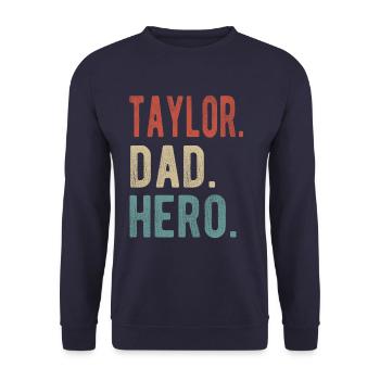 Taylor Dad Held - Unisex Pullover - Navy - Vorne - Alina (178cm) & Michal (187cm)