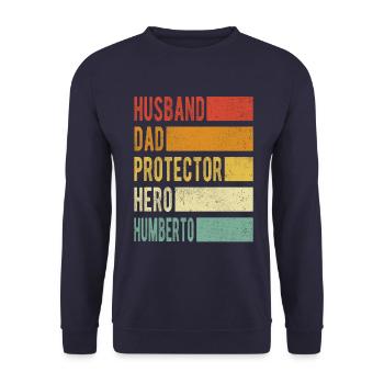 Humberto Name Dad Gift - Unisex Sweatshirt - navy - Front - Alina (178cm) & Michal (187cm)
