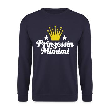 Prinzessin Mimimi - rumheulen Spruch - Unisex Pullover - Navy - Vorne - Alina (178cm) & Michal (187cm)