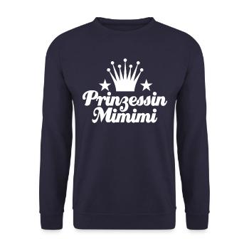 Prinzessin Mimimi - rumheulen Spruch - Unisex Pullover - Navy - Vorne - Alina (178cm) & Michal (187cm)