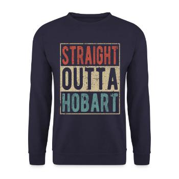 Direkt aus Hobart heraus - Unisex Pullover - Navy - Vorne - Alina (178cm) & Michal (187cm)