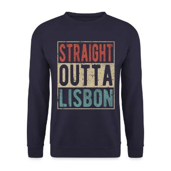 Direkt nach Lissabon - Unisex Pullover - Navy - Vorne - Alina (178cm) & Michal (187cm)