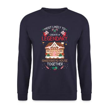 Most Likely To Christmas - Unisex Sweatshirt - navy - Front - Alina (178cm) & Michal (187cm)