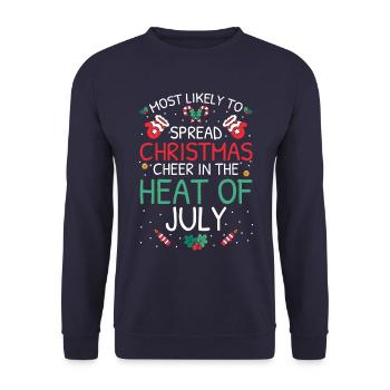 Most Likely To Christmas - Unisex Sweatshirt - navy - Front - Alina (178cm) & Michal (187cm)