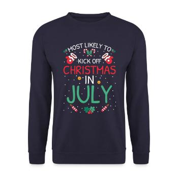 Most Likely To Christmas - Unisex Sweatshirt - navy - Front - Alina (178cm) & Michal (187cm)