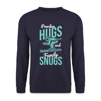 Bergzauber Skifahren zu zweit Familienurlaub Skifahren - Unisex Pullover - Navy - Vorne - Alina (178cm) & Michal (187cm)