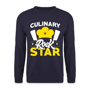 Chefkoch Kochküche Kulinarisches Geschenk - Unisex Pullover - Navy - Vorne - Alina (178cm) & Michal (187cm)
