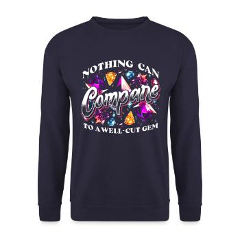 Steinschleifer Künstler Lapidisten Edelstein - Unisex Pullover - Navy - Vorne - Alina (178cm) & Michal (187cm)