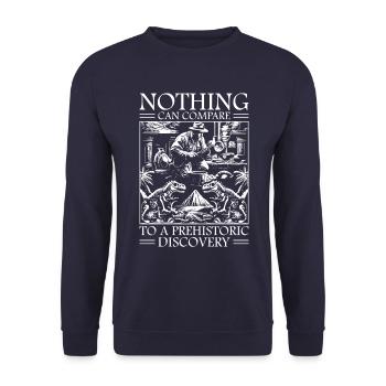 Fossilienjäger Enthusiast Paläontologe - Unisex Pullover - Navy - Vorne - Alina (178cm) & Michal (187cm)