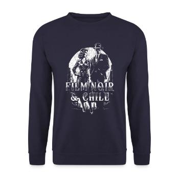 Classic Film Noir Inspired Designer Artwork - Unisex Sweatshirt - navy - Front - Alina (178cm) & Michal (187cm)