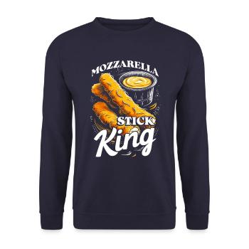 Mozzarella Stick König - Unisex Pullover - Navy - Vorne - Alina (178cm) & Michal (187cm)