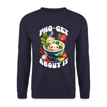 Pho Soup Vietnamese Food Pho-get About It Kawaii - Unisex Sweatshirt - navy - Front - Alina (178cm) & Michal (187cm)