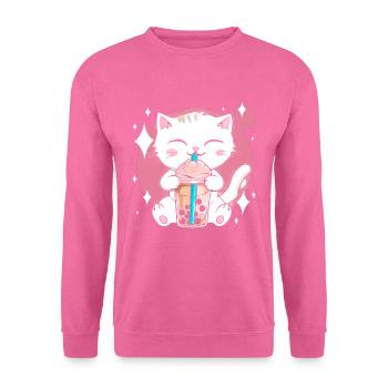 Kawaii Bubble Tea Cat Boba Milk - Unisex Sweatshirt - pink - Front