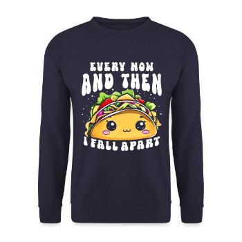 Hin und wieder falle ich auseinander Taco-Liebhaber Mexikaner - Unisex Pullover - Navy - Vorne - Alina (178cm) & Michal (187cm)