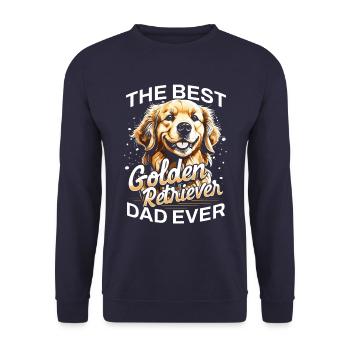 Best Golden Retriever Dad Ever - Unisex Sweatshirt - navy - Front - Alina (178cm) & Michal (187cm)