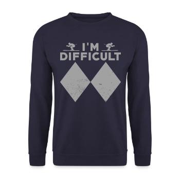 Skiing Ski Skier Double Black Diamond - Unisex Sweatshirt - navy - Front - Alina (178cm) & Michal (187cm)