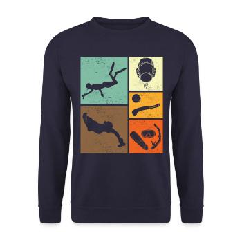 Underwater Hockey Enthusiast Retro Vintage - Unisex Sweatshirt - navy - Front - Alina (178cm) & Michal (187cm)