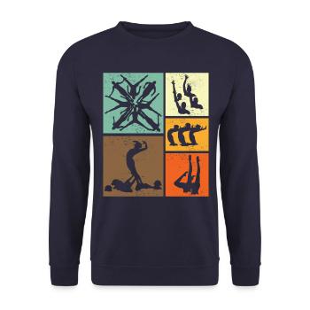 Natation Synchronisée Retro Vintage Swimmer - Sweat-shirt Unisexe - marine - Devant - Alina (178cm) & Michal (187cm)