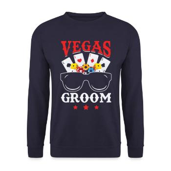 Stag Party Las Vegas Bachelor Party Groomsmen - Unisex Sweatshirt - navy - Front - Alina (178cm) & Michal (187cm)