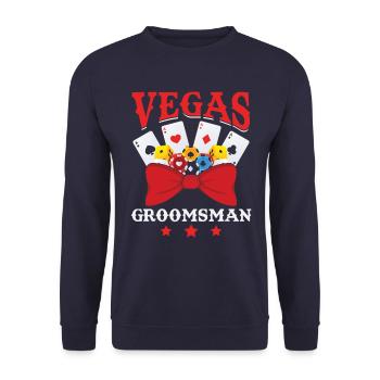Stag Party Las Vegas Bachelor Party Groomsman - Unisex Sweatshirt - navy - Front - Alina (178cm) & Michal (187cm)