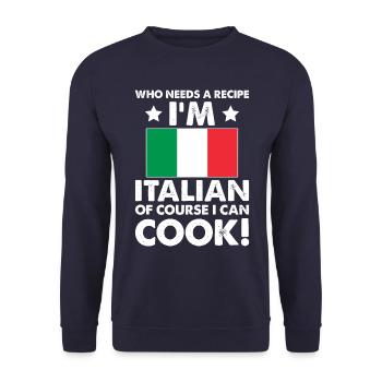 Italian Cuisine Cook Chef I´m Italian Of Course I - Unisex Sweatshirt - navy - Front - Alina (178cm) & Michal (187cm)