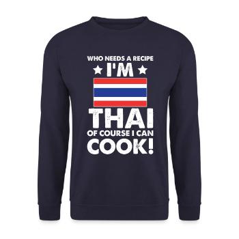 cuisine thaïlandaise cuisinier chef je suis thaïlandais bien sûr que je - Sweat-shirt Unisexe - marine - Devant - Alina (178cm) & Michal (187cm)