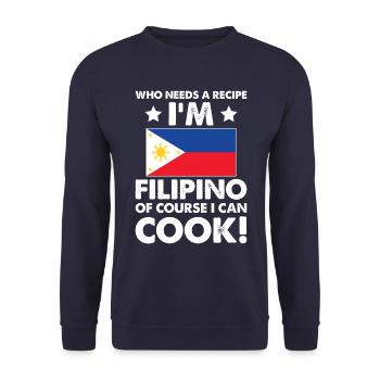 Cuisine philippine Chef cuisinier Je suis philippin bien sûr - Sweat-shirt Unisexe - marine - Devant - Alina (178cm) & Michal (187cm)