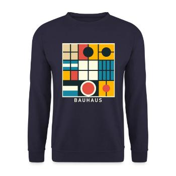 Bauhaus Architecture Geometric Aesthetic - Unisex Sweatshirt - navy - Front - Alina (178cm) & Michal (187cm)
